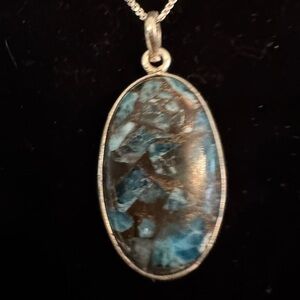 Sterling Silver and turquoise Pendant Necklace